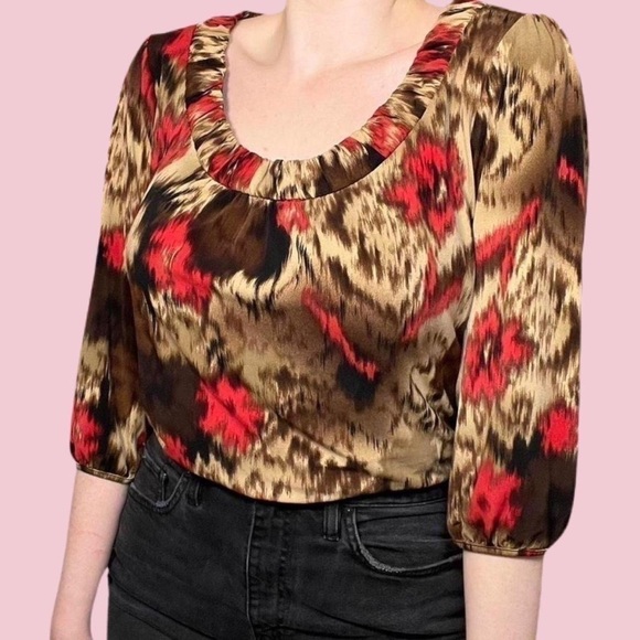 Style & Co Bohemian Floral Blouse - Picture 1 of 4